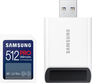 Samsung PRO Ultimate 512 GB (2023) SDXC + USB lezer SD kaart