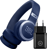 Coolblue JBL Live 670NC Blauw + BlueBuilt Quick Charge Oplader met Usb A Poort 18W Zwart aanbieding