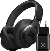 Coolblue JBL Live 770NC Zwart + BlueBuilt Quick Charge Oplader met Usb A Poort 18W Zwart aanbieding