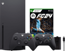 Coolblue Xbox Series X + EA Sports FC 24 + Tweede Controller Zwart + Play & Charge kit aanbieding