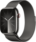 Apple Watch Series 9 4G 45mm Graphite Stainless Steel Milanese Watch Strap smartwatch for iOS