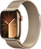 Coolblue Apple Watch Series 9 4G 41mm Goud Rvs Milanese Polsband aanbieding