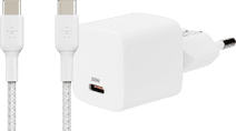 BlueBuilt Power Delivery Charger 20W + Belkin USB-C Cable 1m Nylon White Samsung Galaxy S10 charger