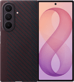 Samsung Galaxy Z Fold 8 Ultra Carbon Back Cover met Magneet Rood Samsung Galaxy Z Fold 8 Ultra hoesje