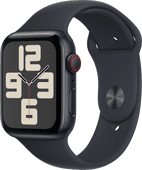 Coolblue Apple Watch SE (2022) 4G 44mm Midnight Aluminium Sportband M/L aanbieding