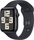 Apple Watch SE (2022) 4G 44mm Midnight Aluminium Sportband M/L Smartphone, tablet en slimme horloge in de aanbieding