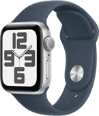 Coolblue Apple Watch SE (2022) 40mm Zilver Aluminium Sportband S/M aanbieding