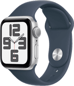 Apple Watch SE (2022) 40mm Zilver Aluminium Sportband S/M Smartphone, tablet en slimme horloge in de aanbieding