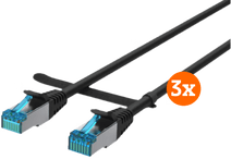 BlueBuilt Netwerkkabel STP CAT6 0,5 meter Zwart 3-Pack UTP kabel