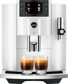 JURA E8 Piano White (EC) Fully automatic coffee machine with a lot of help with maintenance