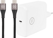 BlueBuilt Power Delivery Oplader 60W Wit + Usb C Kabel Nylon Zwart 1,5m Usb C oplader voor Apple iPad