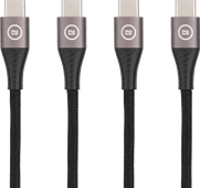 BlueBuilt Usb C naar Usb C Kabel 1,5m Nylon Zwart Duo Pack Usb C naar usb C kabel