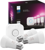 Philips Hue White and Color Starter Pack met 3 lampen + Bridge Smart lamp startpakket