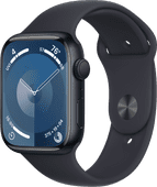 Apple Watch Series 9 45mm Midnight Aluminium Sportband S/M Smartwatch voor iOS