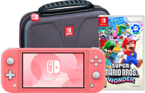 Nintendo Switch Coral + Super Mario Bros. Wonder + Travel Case Nintendo Switch