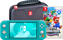 Nintendo Switch Turquoise + Super Mario Bros. Wonder + Travel Case Nintendo Switch