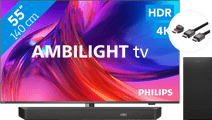 Coolblue Philips The One 55PUS8808 - Ambilight (2023) + Soundbar + Hdmi kabel aanbieding