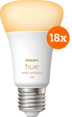 Coolblue Philips Hue White Ambiance E27 1100lm 18-pack aanbieding