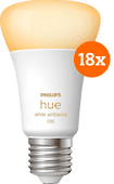 Philips Hue White Ambiance E27 1100lm 18-pack Smart lamp met E27 fitting