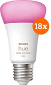 Coolblue Philips Hue White and Color E27 1100lm 18-pack aanbieding