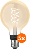Coolblue Philips Hue Filamentlamp White Globe E27 5-pack aanbieding