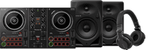 Pioneer DJ DDJ-200 + Pioneer DJ HDJ-CUE1 + Pioneer DJ DM-50D Zwart Pioneer DJ DDJ-200