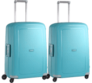 Coolblue Samsonite S'Cure Spinner 69cm Aqua Blue Duo Kofferset aanbieding