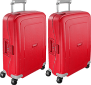 Samsonite S'Cure Spinner 55cm Crimson Red Duo Suitcase Set carry-on suitcase