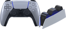 Sony Playstation 5 DualSense Draadloze Controller SterlingSilver + BlueBuilt oplaadstation Controller