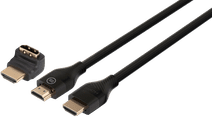 BlueBuilt HDMI Kabel 4K 60Hz Nylon 5 Meter 90° + adapter Video kabel