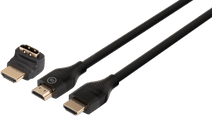 BlueBuilt HDMI Cable 4K 120Hz / 8K 60Hz Nylon 3m + 90° Adapter The stock in our store in Haarlem