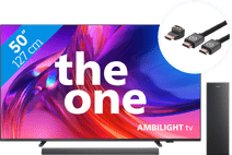 Coolblue Philips The One 50PUS8508 - Ambilight (2023) + Soundbar + Hdmi kabel aanbieding