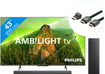 Coolblue Philips 43PUS8108 - Ambilight (2023) + Soundbar + Hdmi kabel aanbieding
