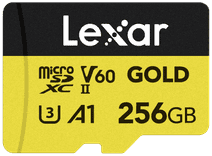 Lexar Professional MicroSDXC GOLD 256GB 180MB/s 256GB microSD kaart