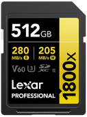 Lexar Professional 1800x GOLD 512GB SDXC SDXC kaart