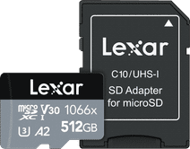 Lexar Professional 1066x SILVER 512GB MicroSDXC 160mb/s MicroSD card for GoPro action camera