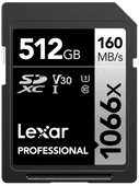 Coolblue Lexar Professional 1066x SILVER 512GB SDXC 160mb/s aanbieding