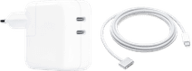 Apple 35W Power Adapter Met 2 Usb C Poorten + Apple usb C naar MagSafe 3 Kabel (2m) Oplader voor laptop