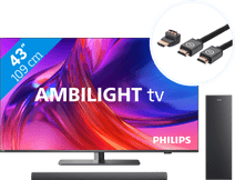 Coolblue Philips The One 43PUS8808 - Ambilight (2023) + Soundbar + Hdmi kabel aanbieding