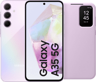 Samsung Galaxy A35 128GB Purple 5G + Smart View Book Case Purple phone with the best camera