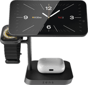 Zens 3-in-1 MagSafe en Qi2 Draadloze Oplader 15W met Standaard en Watch Stand Draadloze oplader voor smartwatches