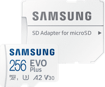 Samsung EVO Plus (2024) microSD 256GB + SD Adapter MicroSD kaart voor smartphone