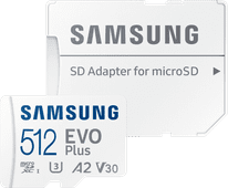 Samsung EVO Plus (2024) microSD 512GB + SD Adapter MicroSD kaart voor smartphone