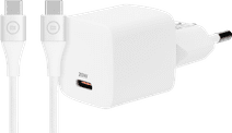 BlueBuilt Power Delivery Charger 20W + USB-C Cable 1.5m Nylon White Fast charger