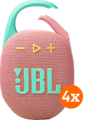 JBL Clip 5 Pink 4-pack Bluetooth speaker for on the go