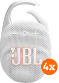 JBL Clip 5 Wit 4-pack Waterdichte draadloze speaker