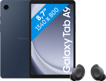 Samsung Galaxy Tab A9 8.7 inches 128GB WiFi Blue + Buds FE Black tablet with at least 128GB storage capacity