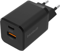 BlueBuilt Power Delivery and Quick Charge Charger with 2 USB Ports 38W Black Apple iPhone 13 charger