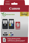 Canon PG-560/CL-561 Cartridge + Fotopapier Canon inkt cartridge