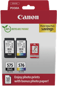 Canon PG-575/CL-576 Cartridge + Photo Paper Ink cartridge for the Canon PIXMA TS printers